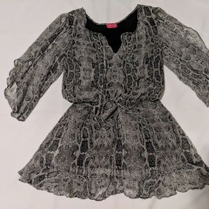 Love Shop Silk Reptile Print Boho Mini Dress